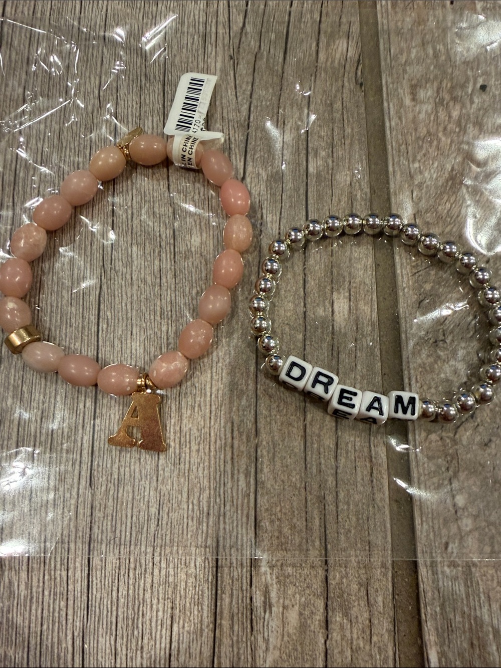 Anthropologie Pink Beaded Initial 'A' Bracelet